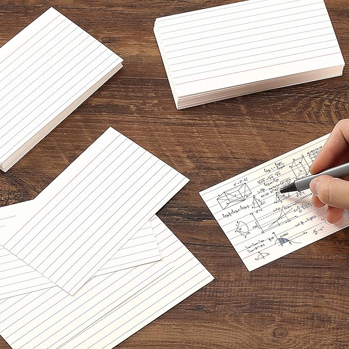 Mr. Pen- Lined Index Cards, 300 Cards, White, 3x5, Bulk Ruled Index Cards, Flash Cards Ruled for School, College, Office, Home Organization, Durable Study To Do List Note Cards with Ruled Lines
