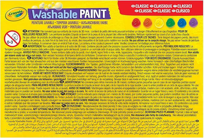 Crayola Washable Kids Paint, 6 Count, Kids At Home Activities, Painting Supplies, Gift, Assorted