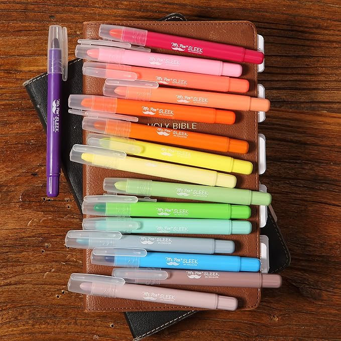 Mr. Pen- No Bleed Gel Highlighters, Vintage Colors, 16 Pack, Bible Highlighters and Pens No Bleed, Bible Markers for Study, Journaling, School Supplies and Accessories