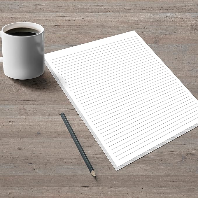 321Done Ruled Notepad (8.5" x 11") College-Ruled Line Spacing, 50 Sheets, Large Letter Size Glued Edge Notepad, Tear Off, Planning Memo Pad, Made in USA - Unisex Minimalist Simple Lined