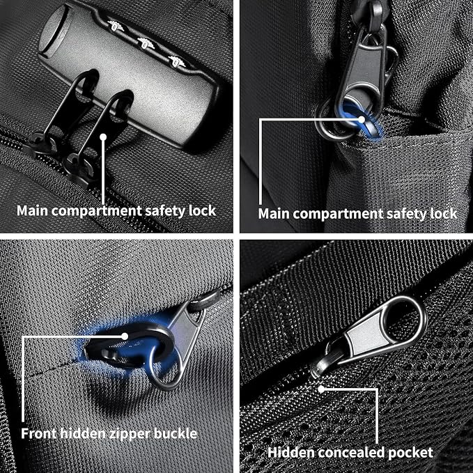 Tzowla 40 Liter Anti Theft Backpack with Giant Tumbler Holder Pocket and Lock,17.3 Inch Laptop Backpack