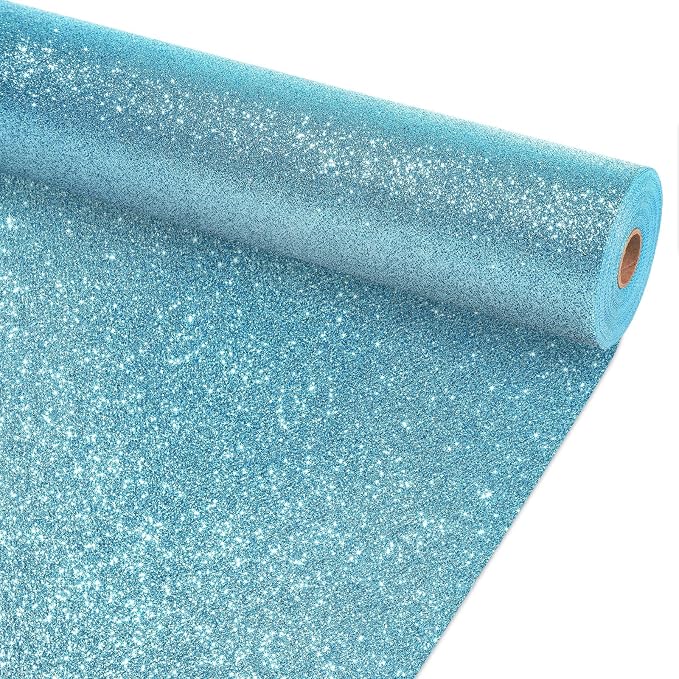 Glitter Light Blue Bulletin Board Roll Non-Woven Fabric Poster 15.7" x40 Ft