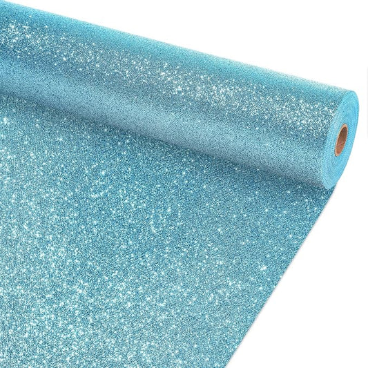 Glitter Light Blue Bulletin Board Roll Non-Woven Fabric Poster 15.7" x12 Ft