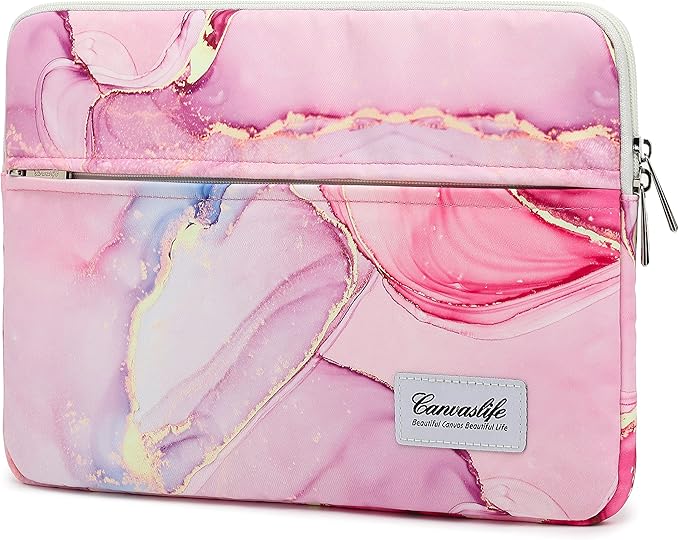 Canvaslife Pink Marble Laptop Sleeve 15 Inch 15 Case and 15.6 Laptop Bag