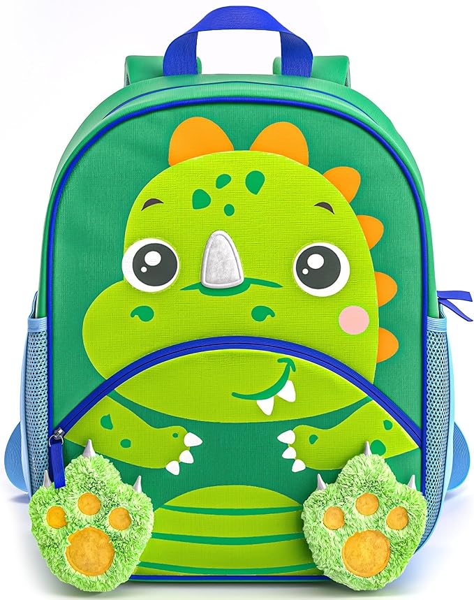 Move2Play, Dinosaur Toddler Backpack | Toddler Size | Back to School | Preschool Backpacks For Kids | Kindergarten Book Bag | Small, Little, Mini Size | Designed for Boys & Girls Ages 2, 3-5+ Year Olds