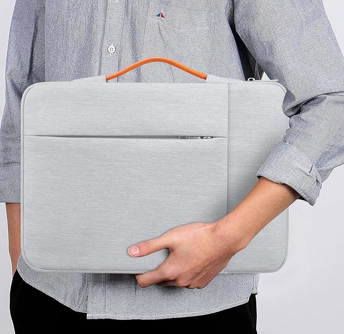 Lacdo 360° Protective Laptop Sleeve Case for 14 inch MacBook Pro M5 Pro/Max A3426 A3427 (2026), M5/M4/M3/M2/M1 A3434 A3112 A3401 A3185 A2918 A2992 | 13.8 inch Surface Laptop 7th Computer Bag, Gray