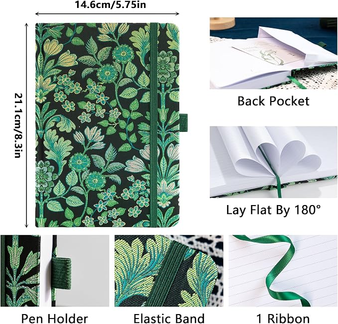 TIEFOSSI Lined Journal Notebook for Women Men, A5 Journals for Writing