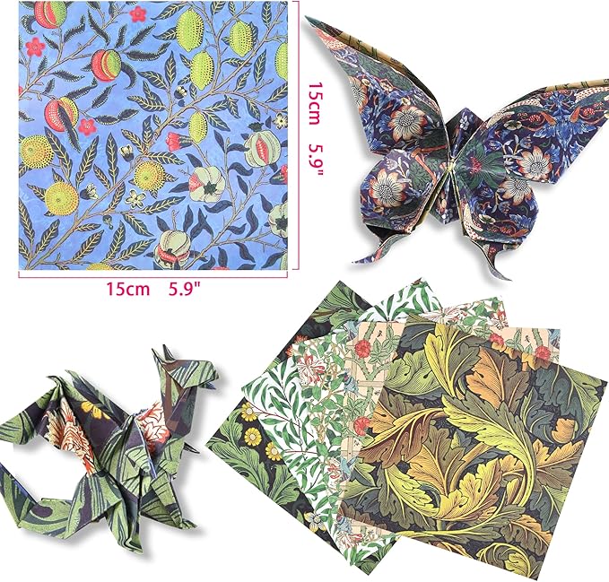 Origami Paper 6x6 Double Sided 50 Sheets 10 Colors origami kit Japanese Chiyo Square Craft Kits Easy Fold Arts Crafts DIY Handwork Morris