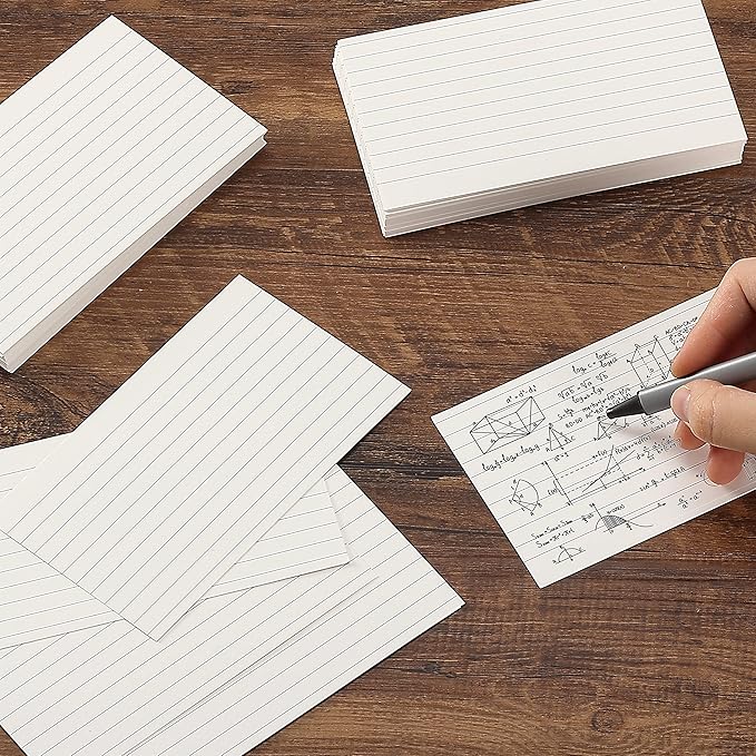 Mr. Pen- Lined Index Cards, 3" x 5", 1000 Cards, White, Notecards 3x5 Lined, Flashcards for Studying, 3 x 5 index card Ruled, Flash Cards, Bulk Index Cards