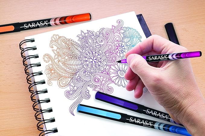 Zebra Pen, SARASA Fineliner Felt Tip Pens, 0.8mm Porous Point, Violet Ink, Archival Quality, Acid Free, Fast-Drying, Ideal for Writing, Journaling and Coloring, 12-Pack 66180AMZ