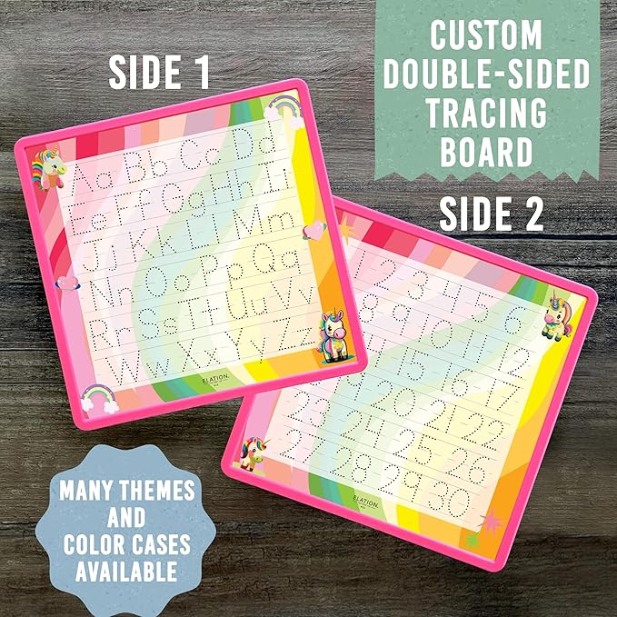 Kid's Name Tracing Board | Dry Erase Letter Tracing | Reusable Writing Practice Board | Personalized | Baby Unicorn Theme