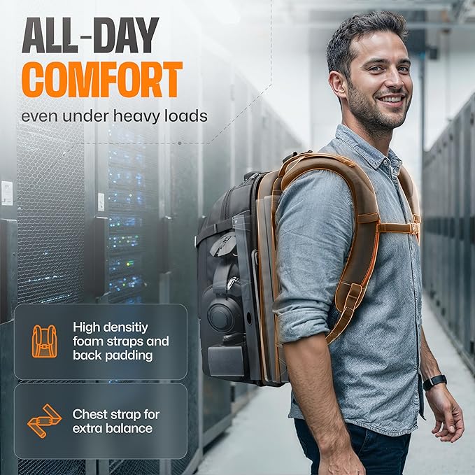 EVERKI Business 120 Pro 2 Laptop Backpack 40L W/Rain Cover Mesh Accessories Pouch & Quick Release Magnetic Keychain-2 Travel Laptop Compartments Fit Up To 18.4"RFID Pocket Patented Corner Protection