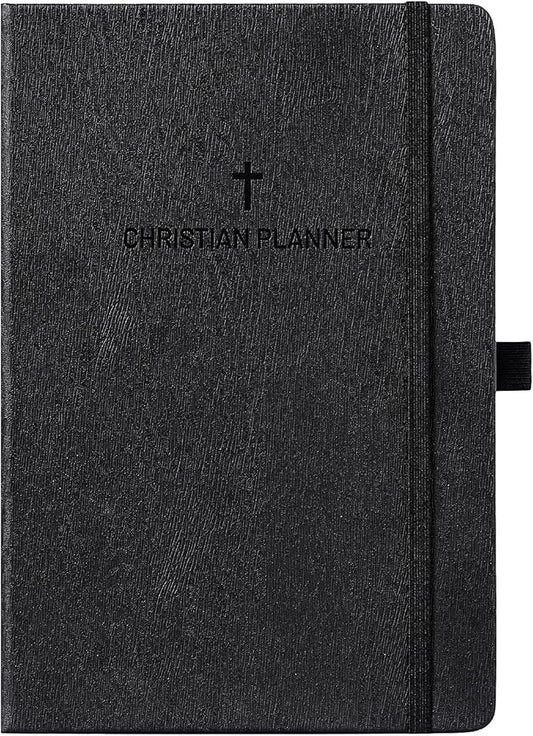 2026 Christian Planner - Daily Bible Planner 2026, 5.7" x 8.4", JAN. 2026 - DEC. 2026, 2026 Weekly & Monthly Planner with Pen Holder, Back Pocket, Elastic Closure, Hardcover - Black