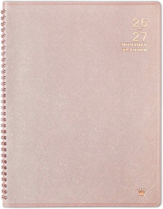 2026-2027 Monthly Planner - 2026-2027 9'' x 11'' Monthly Planner/Calendar from JUL. 2026 - DEC. 2027, 12-Months Calendar Spiral Bound with Soft Leather Cover, 15 Note Pages, Tabs, Inner Pocket
