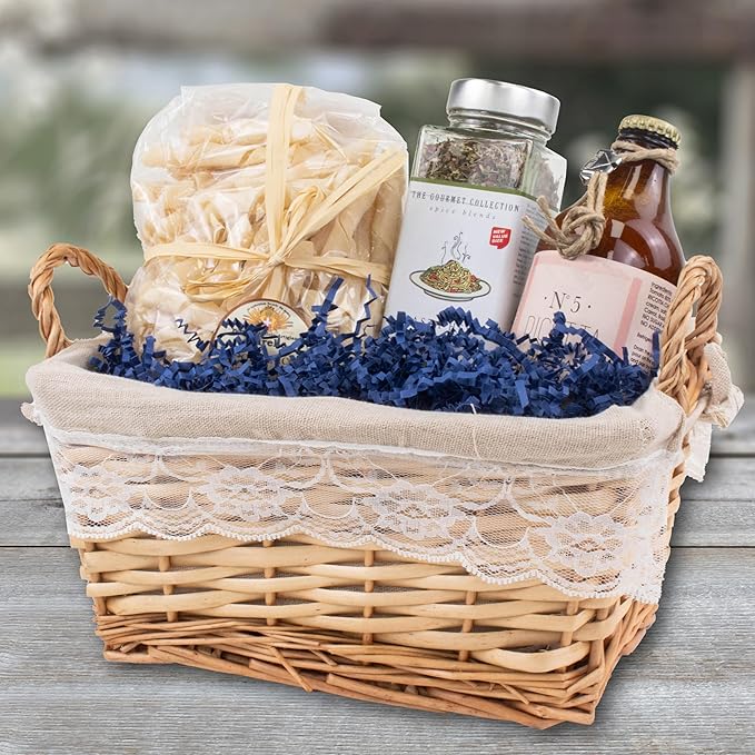 MagicWater Crinkle Cut Paper for Gift Baskets - 5LB - Navy Blue - Perfect for Shredded Paper Filler, Basket Filler, Gift Boxes, Bridesmaid Gifts, Christmas Stuffers & More – Ideal for All Occasions