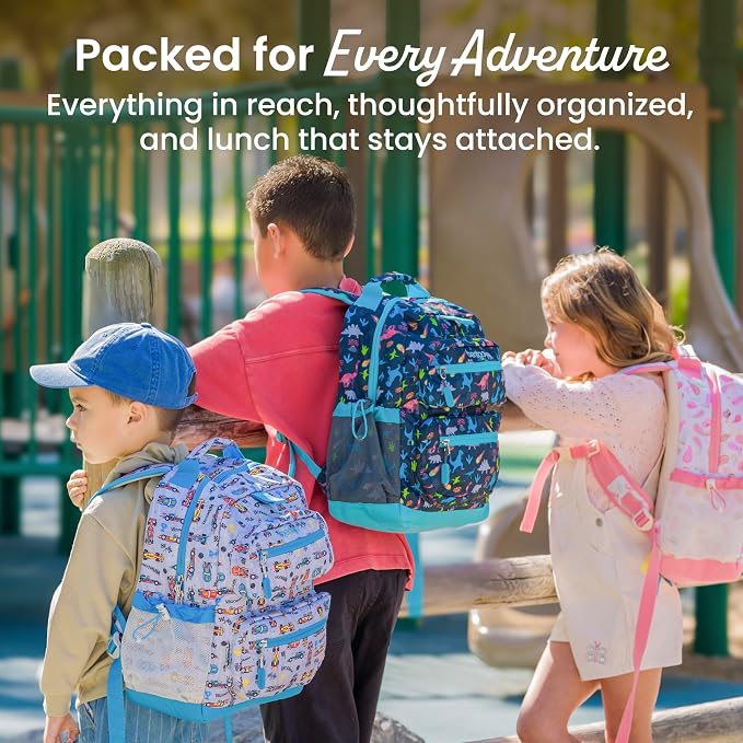 Bentgo Kids Backpack - Lightweight 14” Backpack in Fun Prints for School, Travel, & Daycare, Ideal for Ages 4+, Roomy Interior, Durable & Water-Resistant Fabric, & Loop for Lunch Bag (Puppy Love)