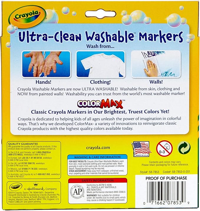 Crayola Ultraclean Broadline Bold Markers (10 Count)
