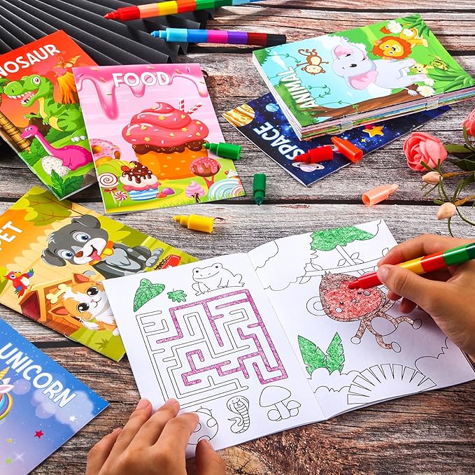 BenLouis Coloring Books Party Favors Bulk Mini Coloring Books for Kids Ages 4-8-12 Small Activity Books For Birthday Party Gifts Goodie Bags Stuffers Classroom Travel Activity（48pcs Classic）