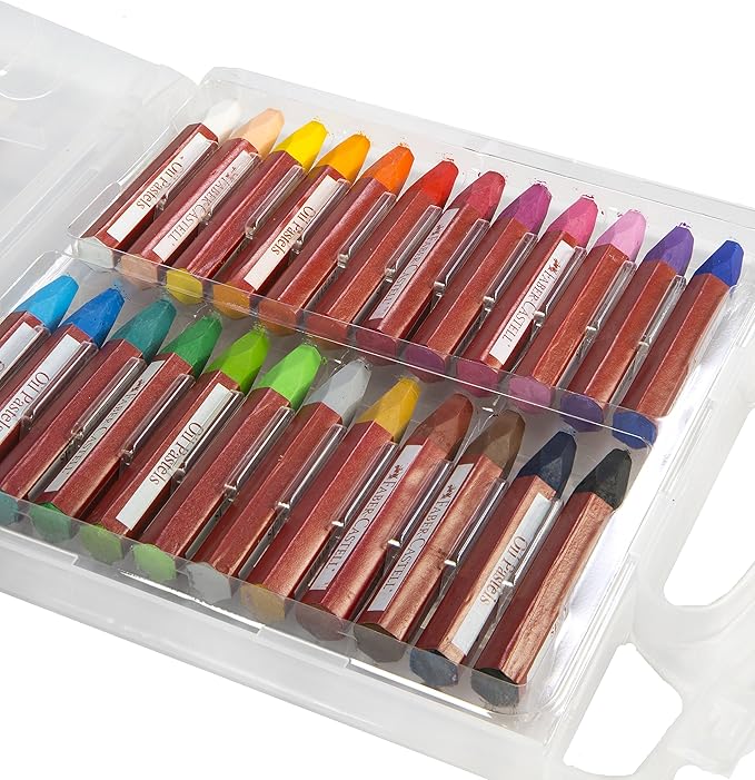 Faber-Castell Blendable Oil Pastels In Durable Storage Case- 24 Vibrant Colors - Non-Toxic Pastels for Kids, Easter Basket Stuffers for Kids