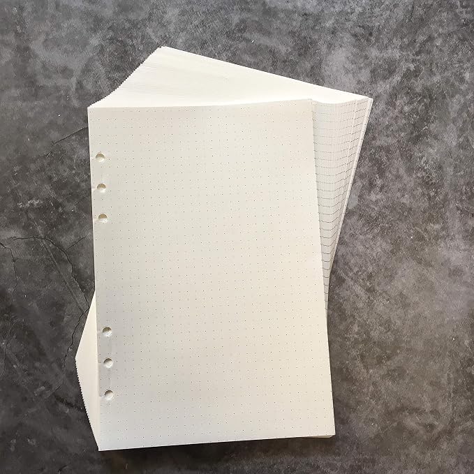 Zelten Refills/Loose Leaves for A5 Cover Ring Binder/Personal Organizer/Planner(A5 6 Holes, Dotted)