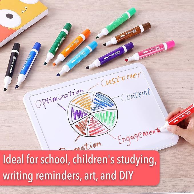 Mr. Pen- Dry Erase Markers, 10 Pack, Assorted Colors, Low Odor Ink, Chisel Tip, White Board Markers Dry Erase, Ideal for Classroom, Back to School Supplies, Teachers, Office, Whiteboard & Home