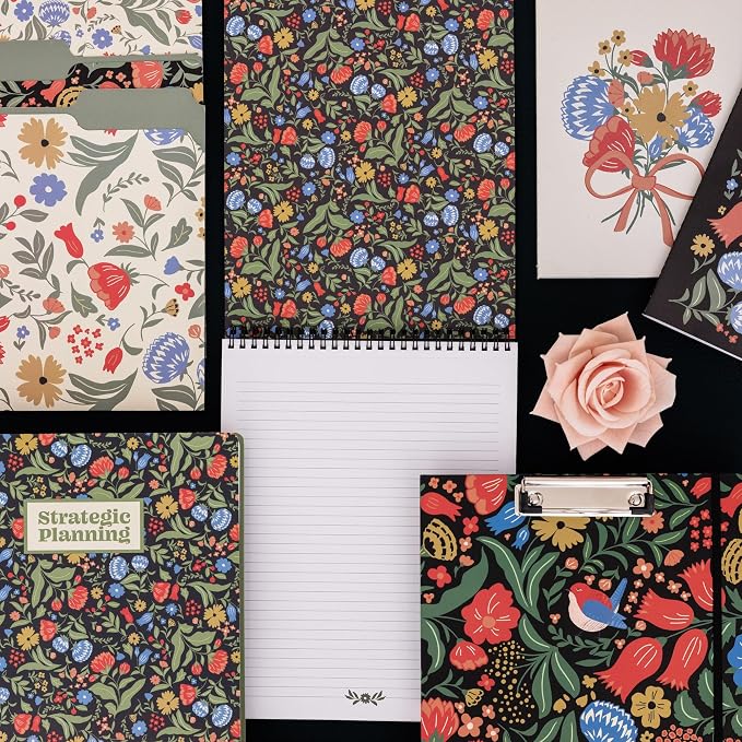 Steel Mill & Co. Large Top Spiral Notebook, Wanderlust Black