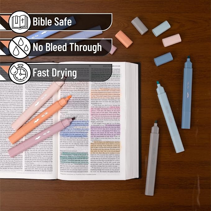 Mr. Pen- Aesthetic Bible Highlighters No Bleed Through Assorted Color, 8pcs | Ocean Mist, Cute Highlighter Dual Tip for Journaling Supplies and School Accessories, Bible Highlighters and Pens No Bleed