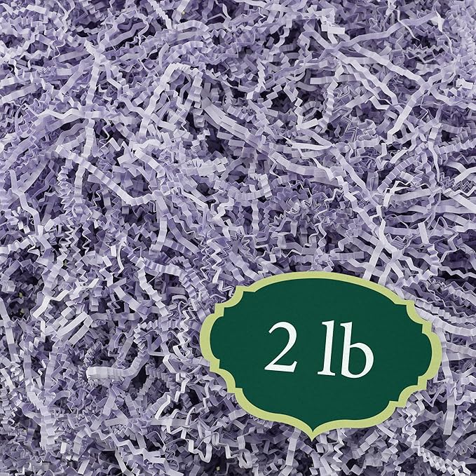 Arcadia Garden Products 2 lbs - Lavender Crinkle Shredded Color Paper Filler Box Stuffing for Gift Wrapping & Crafts, Basket Filling, Confetti, Packaging & Shipping - RPC02LA