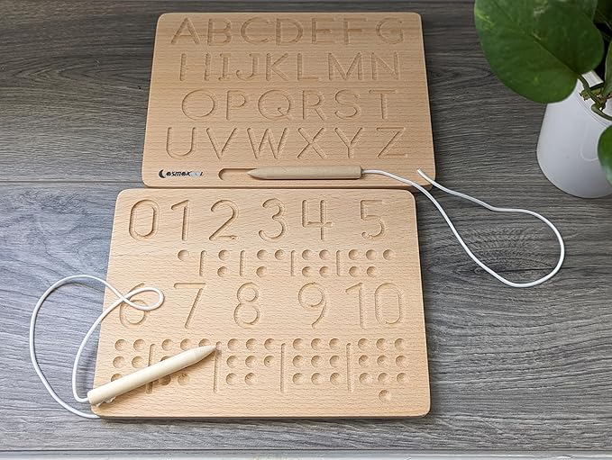 Montessori Alphabet Tracing Boards Alphabet Letters ABC Tracing (ABC+123)