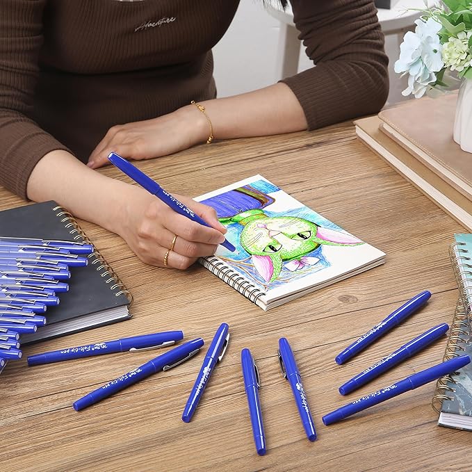 Mr. Pen- Felt Tip Pens, 30 Pack, 0.7 mm, Blue Felt Tip Pens Bulk, Fast Dry, No Smear, Planner Markers for Underlining, Writing, Drawing, Journaling Supplies