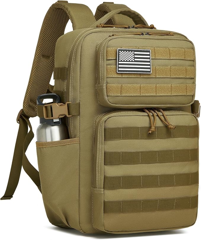 Wotony Military Tactical Backpack for Men Waterproof Daypack 3 Day Assault Pack Molle Bag with Water Bottle Holder