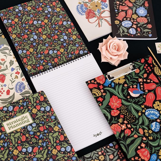 Steel Mill & Co. Large Top Spiral Notebook, Wanderlust Black