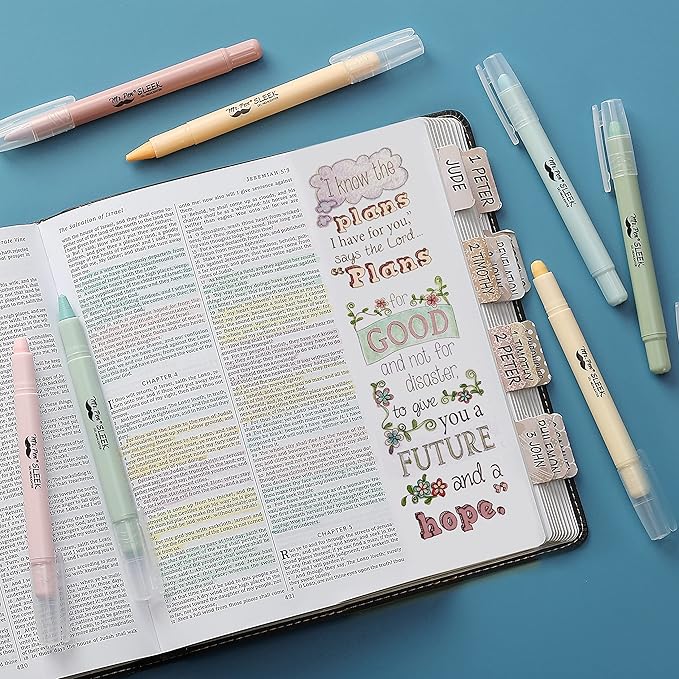 Mr. Pen- No Bleed Gel Highlighters, Pastel Colors, 8 Pack, Bible Highlighters and Pens No Bleed, Bible Markers for Study, Journaling, School Supplies and Accessories