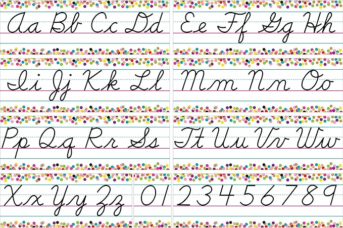 Teacher Created Resources Confetti Cursive Writing Bulletin Board (TCR8764)