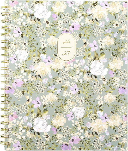 Cambridge Planner 2026-2027 Weekly & Monthly Academic 12-Month July-June, 8-1/2" x 11", Leah Bisch, Peony Field (LB51-905A)
