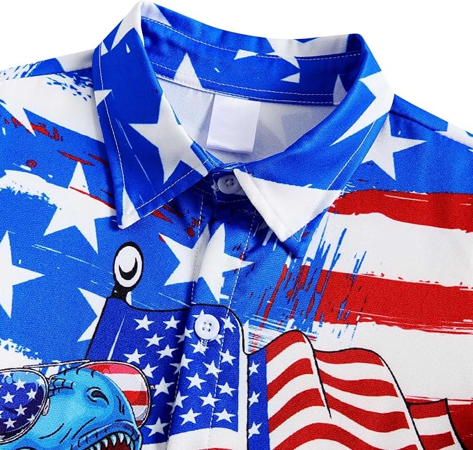 Enlifety 2-10T Kids Hawaiian Shirt Boys Short Sleeve Button Down Shirts Hawaii Summer Casual Blouse