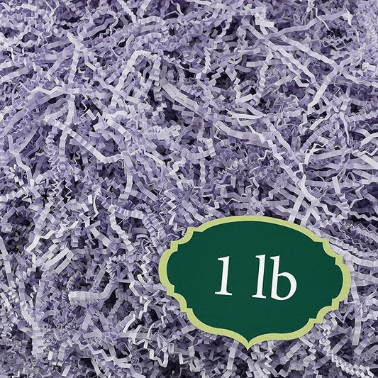 Arcadia Garden Products 1 lbs - Lavender Crinkle Shredded Color Paper Filler Box Stuffing for Gift Wrapping & Crafts, Basket Filling, Confetti, Packaging & Shipping - RPC01LA