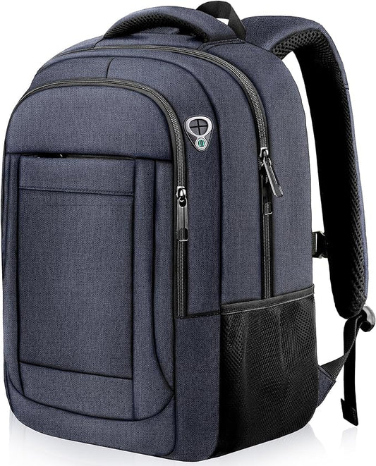 AREYTECO Laptop Backpack,18.4 Inch Extra Large Travel Backpack Airline Approved, Business Anti Theft Sturdy Work Computer College High School Backpack Bag Fits 18 Inch Notebook for Men Women, Blue