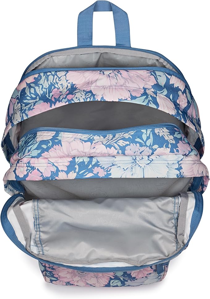 JanSport Laptop Backpack - Computer Bag with 2 Compartments, Ergonomic Shoulder Straps, 15” Laptop Sleeve, Haul Handle - Faded Tapestry Elemental Blue