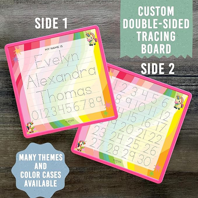 Kid's Name Tracing Board | Dry Erase Letter Tracing | Reusable Writing Practice Board | Personalized | Baby Unicorn Theme