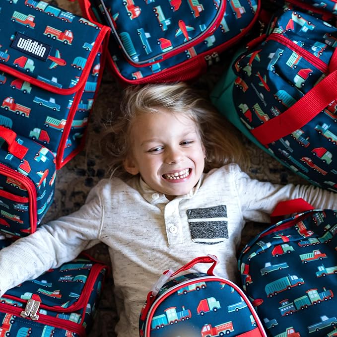 Wildkin Kids Insulated Lunch Box, Keeps Food Hot or Cold, BPA-Free with Mesh Pockets & Easy-Clean Lining – Ideal for School, Travel & Daycare – Transportation