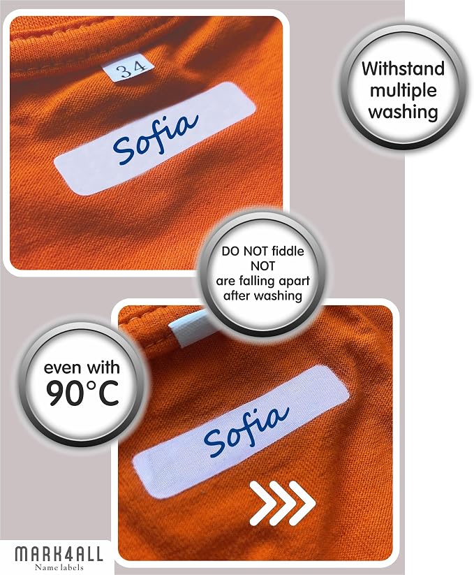Fabric Labels For Clothes Washable, Daycare Labels Tags Clothing Kids Waterproof For Camp Name Tags, Personalized All Purpose Children Labeling Toddler Name Cloth For School Supplies Kid Baby Stickers