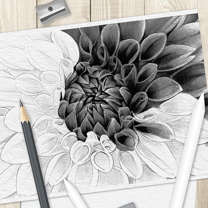 Hinkler Art Maker: Drawing Techniques - Complete Studio Starter Kit, Instruction Book, Sketchbook, Graphite Pencils, Charcoal Pencils, Tools & Supplies, Adult