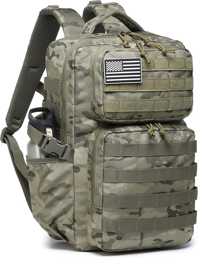 Wotony Military Tactical Backpack for Men Waterproof Daypack 3 Day Assault Pack Molle Bag with Water Bottle Holder