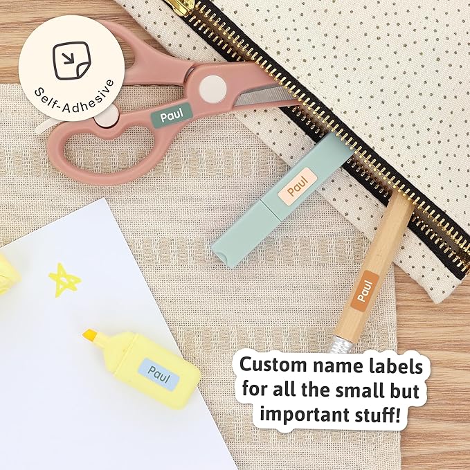Mini Name Labels (175) - Custom Personalized Name Labels for Labeling Tiny Items, Washer and Dryer-Safe Waterproof Labels for Daycare, Preschool, and School - Leopard