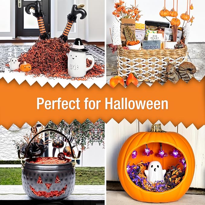 FRILLZ Crinkle Cut Paper Shred Filler for Baskets, Gifts, Packing and Protecting your Halloween, Fall Festival, Birthday and other events (2 pound, Trick or Treat)
