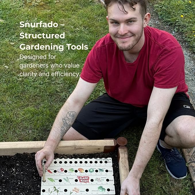 Plant Ruler by Snurfado – Wooden Seed Spacing Tool for Vegetable Gardens – Garden Planting Guide for Precise Row Planting in Raised Beds & In-Ground Soil