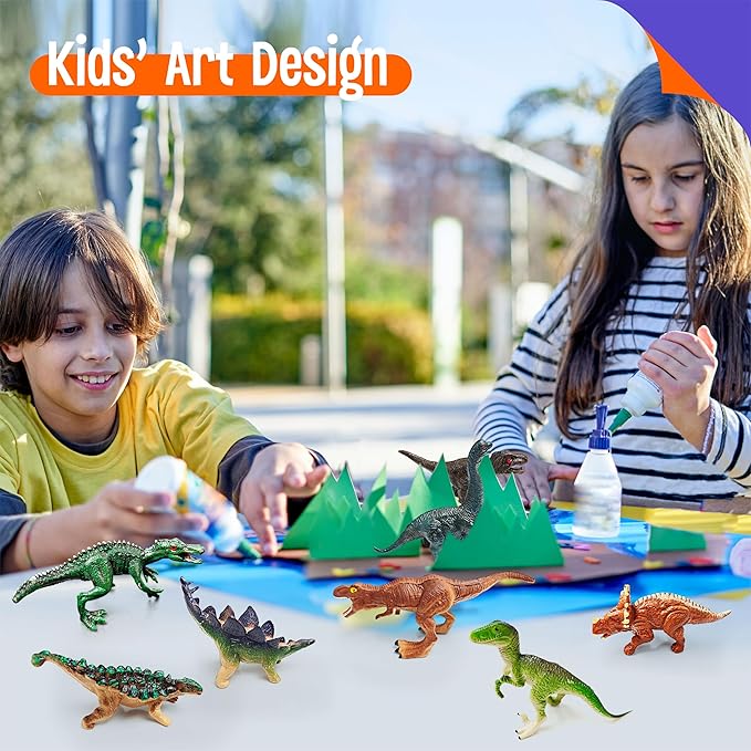 12 Dinosaur Figurines for Kids, Plastic Animal Toys Tiny Portable Dinosaur Figures Playset Montessori Toy Educational Game for Homeschool Preschool Toddler Kids