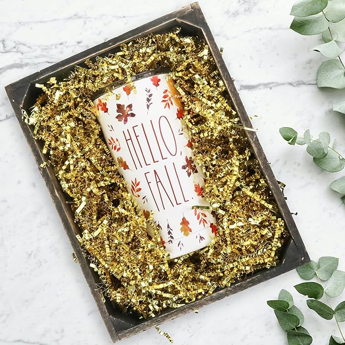 MagicWater Supply - 1 LB - Gold Metallic - Crinkle Cut Paper Shred Filler great for Gift Wrapping, Basket Filling, Birthdays, Weddings, Anniversaries