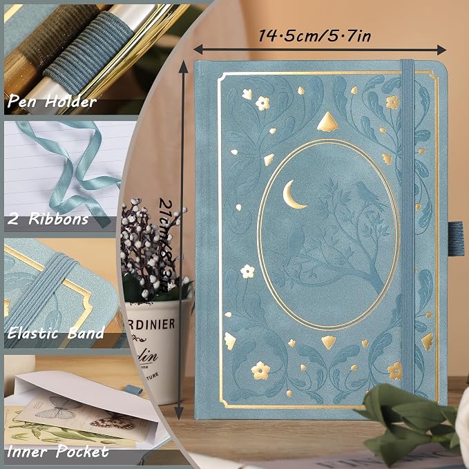 TIEFOSSI Line Journal Notebook, A5 Hardcover Rule Journal for Women Men
